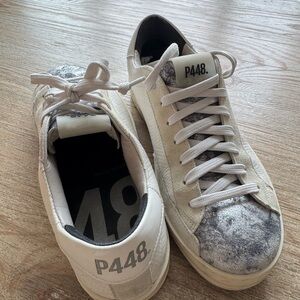 P448 Women's Cream and Gray Sneakers